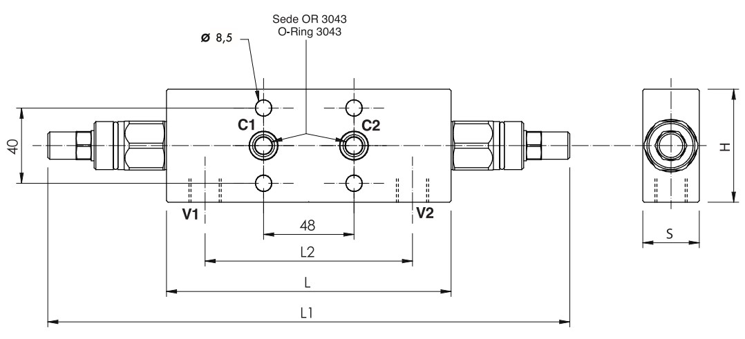 Hydraulic Double Overcentre Valve, Flangeable, Partially Balanced, VBCD 3/8” DE FL PB